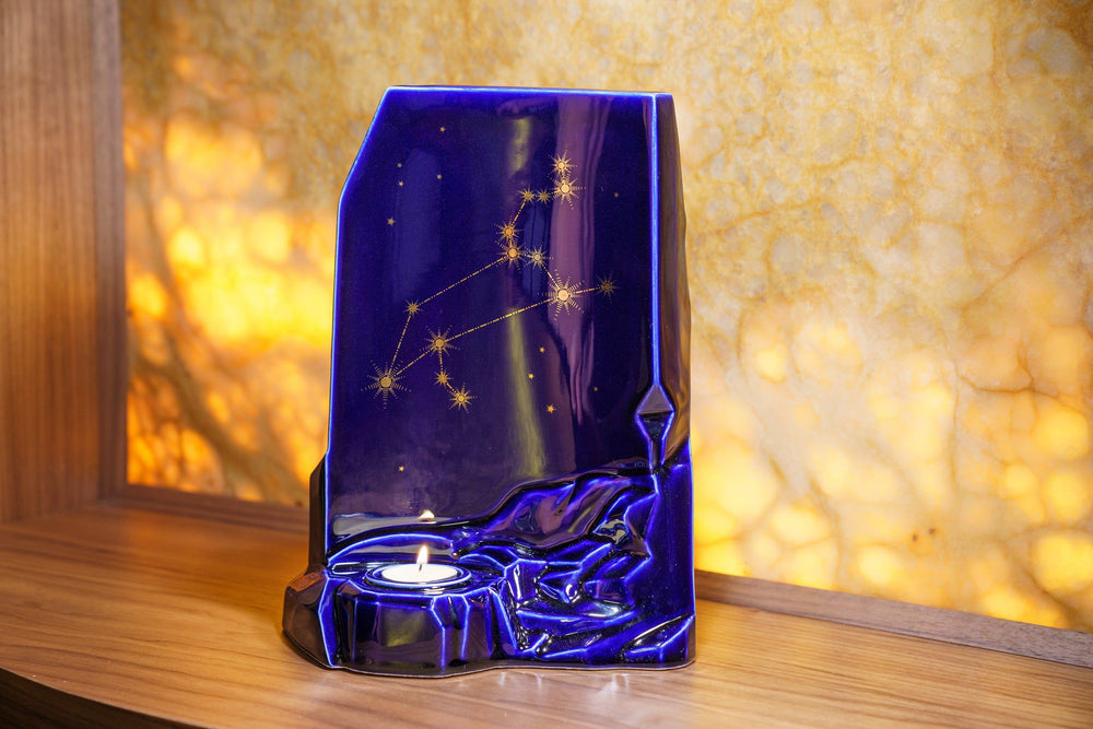 Pulvis Art Urns Adult Size Urn Zodiac Urn for Ashes "Leo" - Large | Star Sign Urn