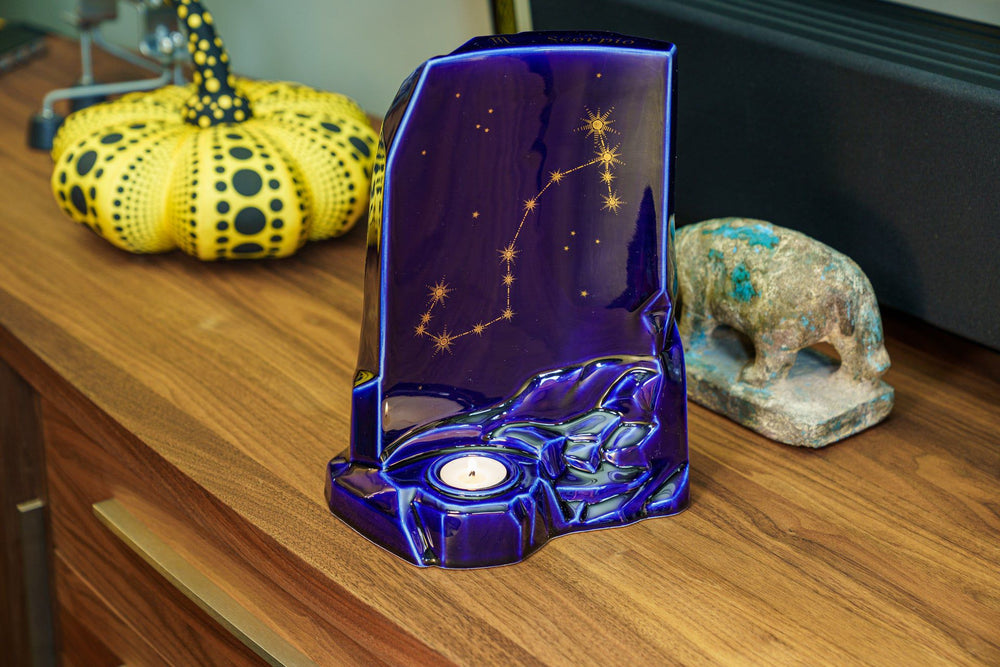 Pulvis Art Urns Adult Size Urn Zodiac Urn for Ashes "Scorpio" - Large | Star Sign Urn