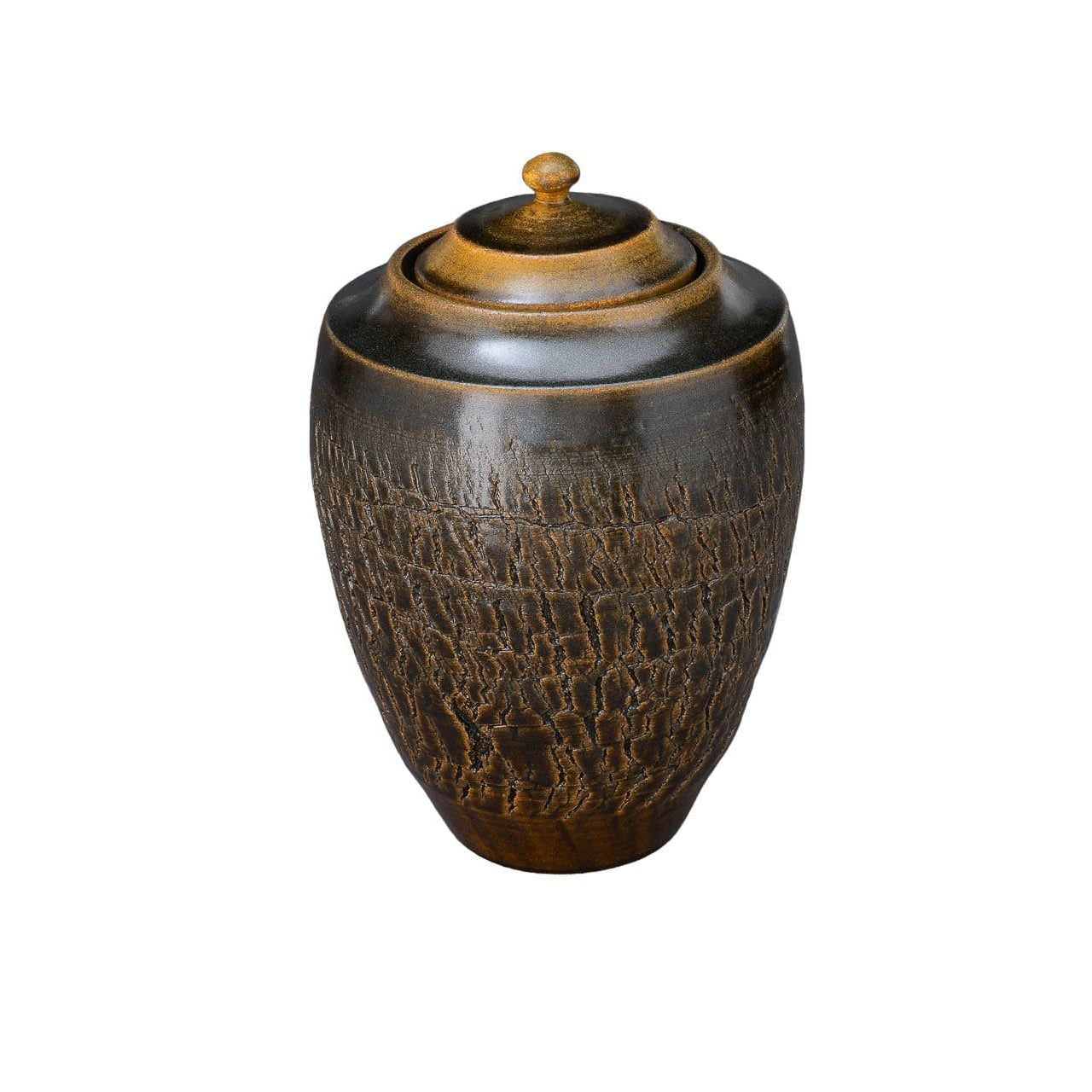 Pottery Wheel Urn for Ashes "Honoris" - Large | Rusty Brown | Ceramic - Pulvis Art Urns