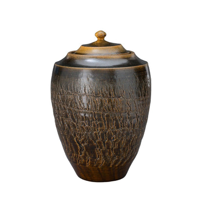 Pottery Wheel Urn for Ashes "Honoris" - Large | Rusty Brown | Ceramic - Pulvis Art Urns