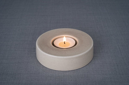 Caleo Handmade Candleholder for Cremation Urns - Beige Grey | Ceramic - Pulvis Art Urns