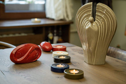 Caleo Handmade Candleholder for Cremation Urns - Red | Ceramic - Pulvis Art Urns