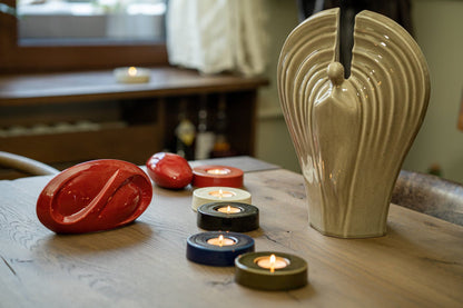 Caleo Handmade Candleholder for Cremation Urns - Off-white | Ceramic - Pulvis Art Urns