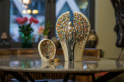 Hand Decorated Keepsake "Guardian - Autumn" - Ceramic Keepsake Urn - Pulvis Art Urns