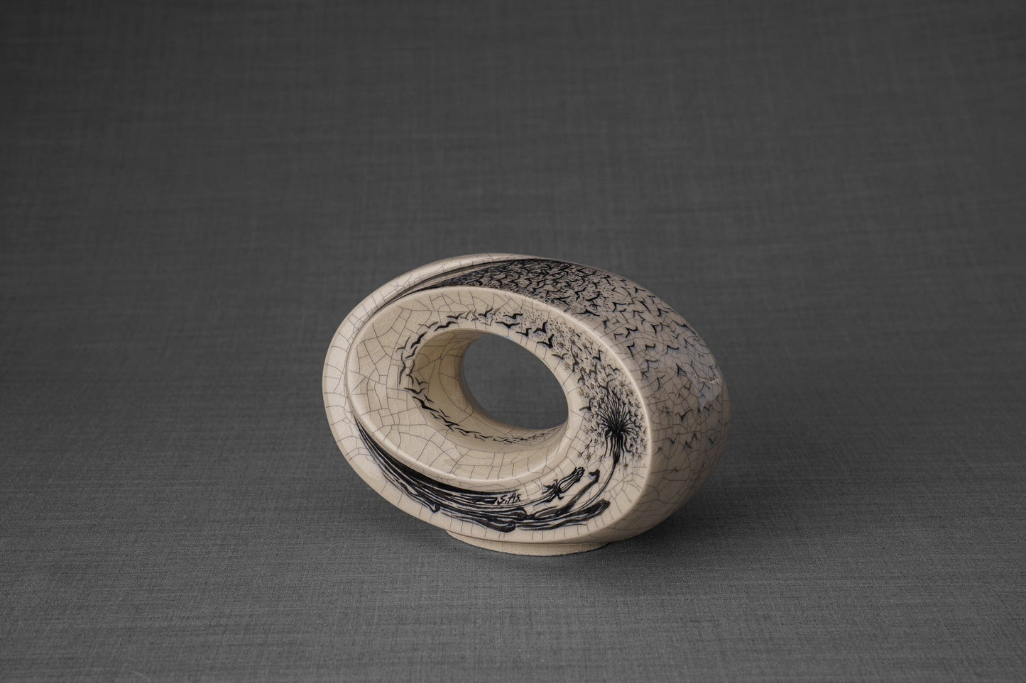 Pulvis Art Urns Exclusive Urn Hand Decorated Keepsake "The Passage - Birds" - Ceramic