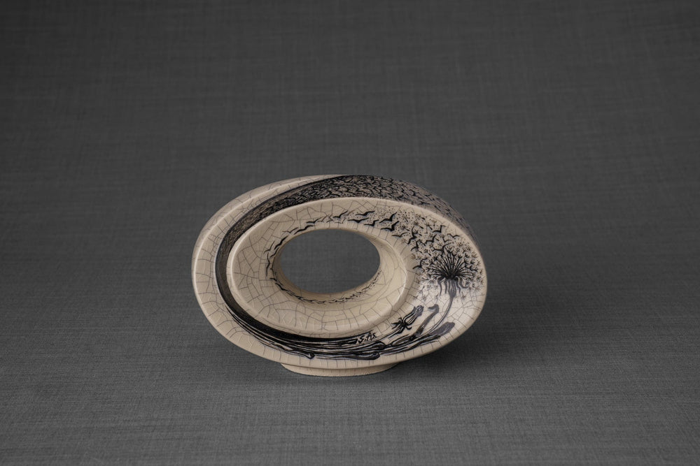 Pulvis Art Urns Exclusive Urn Hand Decorated Keepsake "The Passage - Birds" - Ceramic