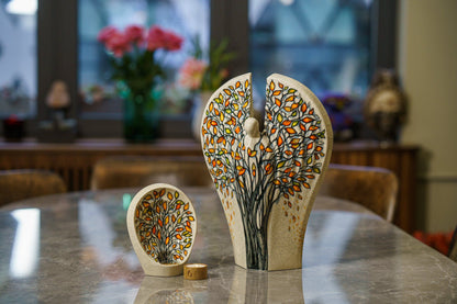 Hand Decorated Urn for Ashes "Guardian - Autumn" - Large Urn | Ceramic - Pulvis Art Urns