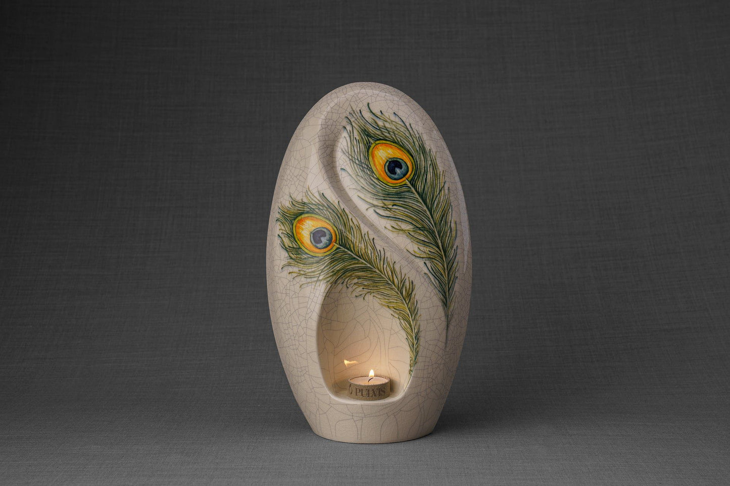 Pulvis Art Urns Exclusive Urn Handmade Decorated Eternity Urn "Feathers" - Large | Ceramic