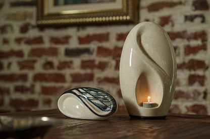 Handmade Decorated Eternity Urn "Forest" - Large | Ceramic Urn - Pulvis Art Urns