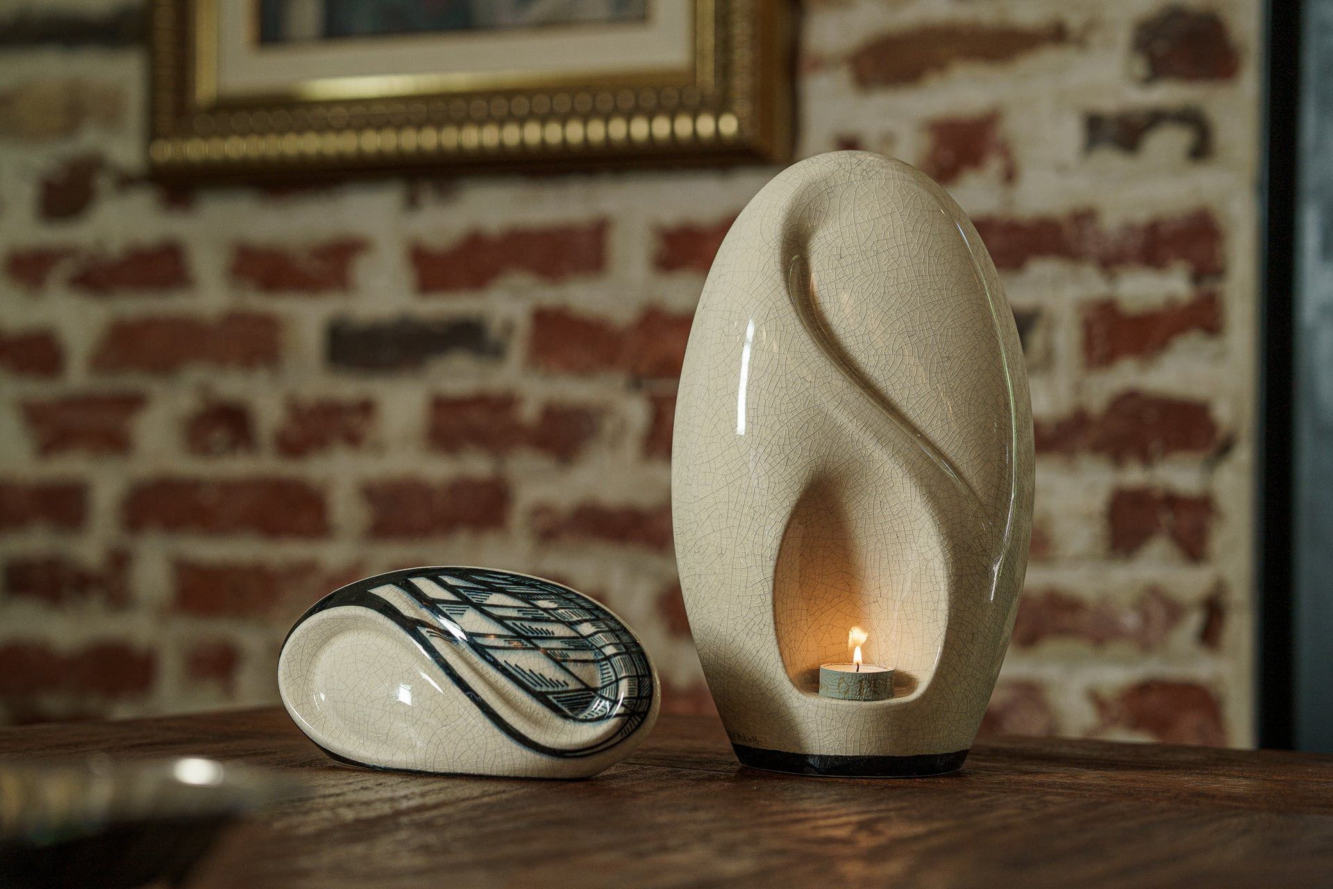 Handmade Decorated Eternity Urn "Forest" - Large | Ceramic Urn - Pulvis Art Urns