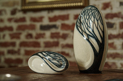 Handmade Decorated Eternity Urn "Forest" - Large | Ceramic Urn - Pulvis Art Urns