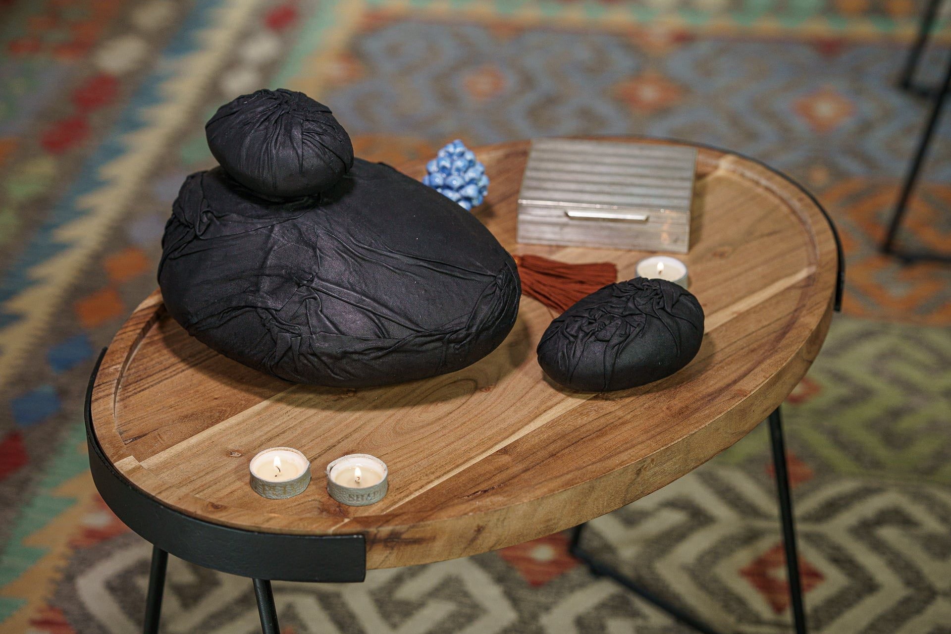 Leather Cremation Keepsake "Stone" - Exclusive Edition - Pulvis Art Urns