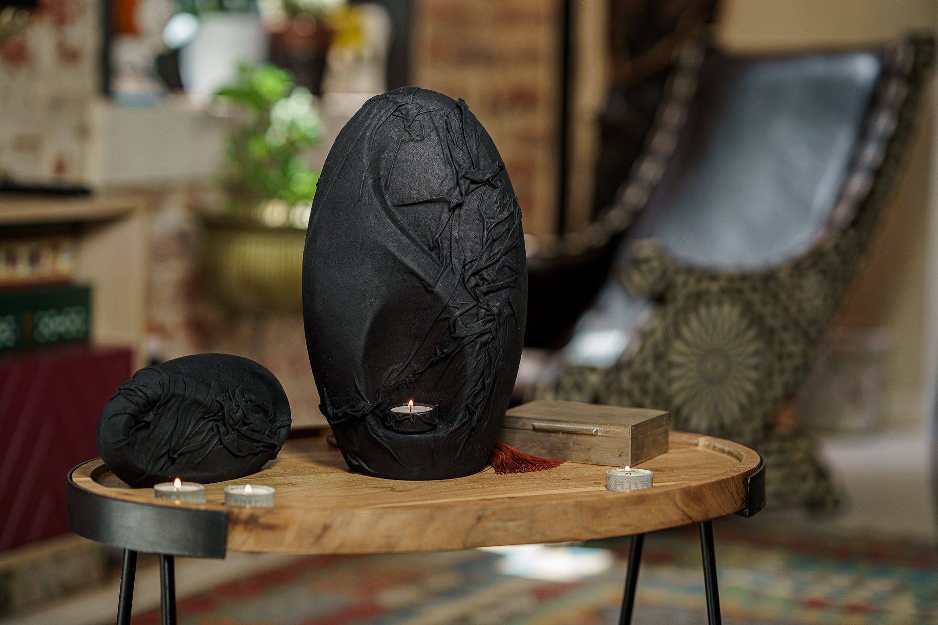 Leather Cremation Urn for Ashes "Eternity" - Exclusive Edition - Pulvis Art Urns