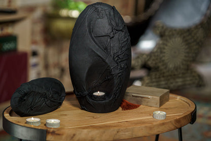 Leather Cremation Urn for Ashes "Eternity" - Exclusive Edition - Pulvis Art Urns