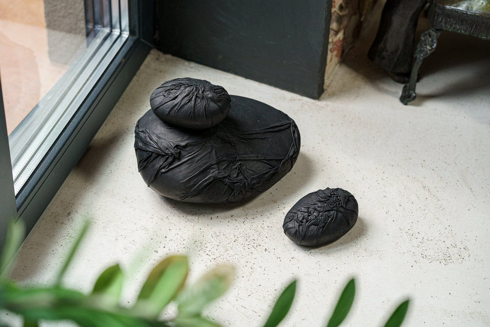 Pulvis Art Urns Exclusive Urn Leather Cremation Urn for Ashes "Stone" - Exclusive Edition