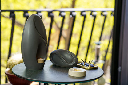 Eternity Handmade Cremation Keepsake Urn - Small Urn | Gray Matte | Ceramic - Pulvis Art Urns