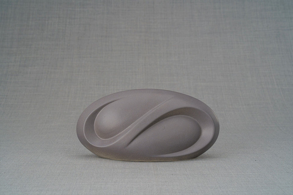Pulvis Art Urns Keepsake Urn Eternity Handmade Cremation Keepsake Urn - Small | Gray Matte | Ceramic