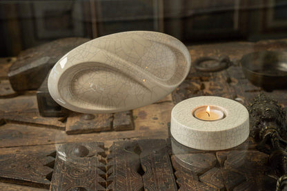 Eternity Handmade Cremation Keepsake Urn - Small Urn | Off-white | Ceramic - Pulvis Art Urns