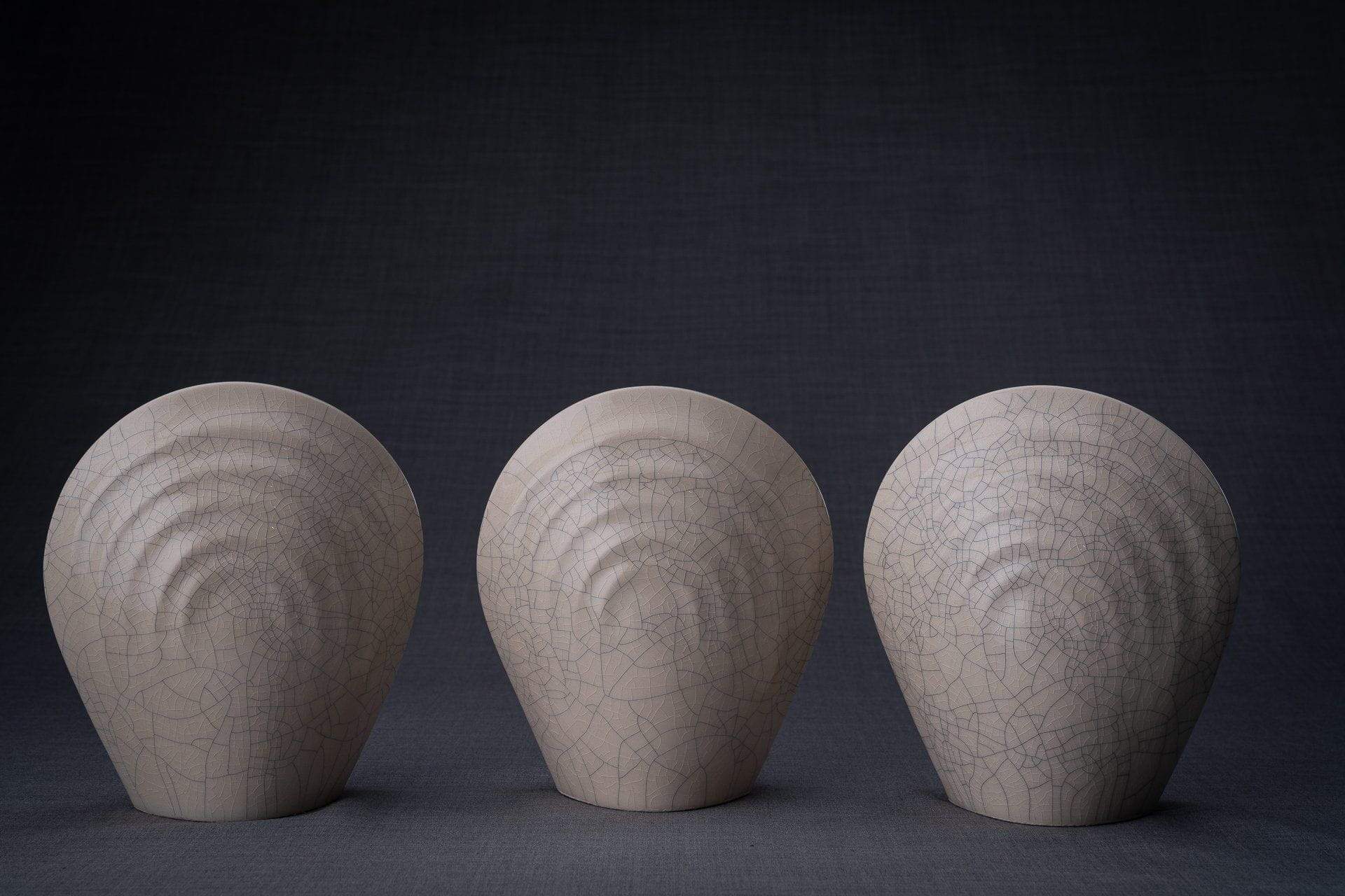 Handmade Cremation Keepsake Urn "Guardian" - Small Urn | Craquelure | Ceramic - Pulvis Art Urns