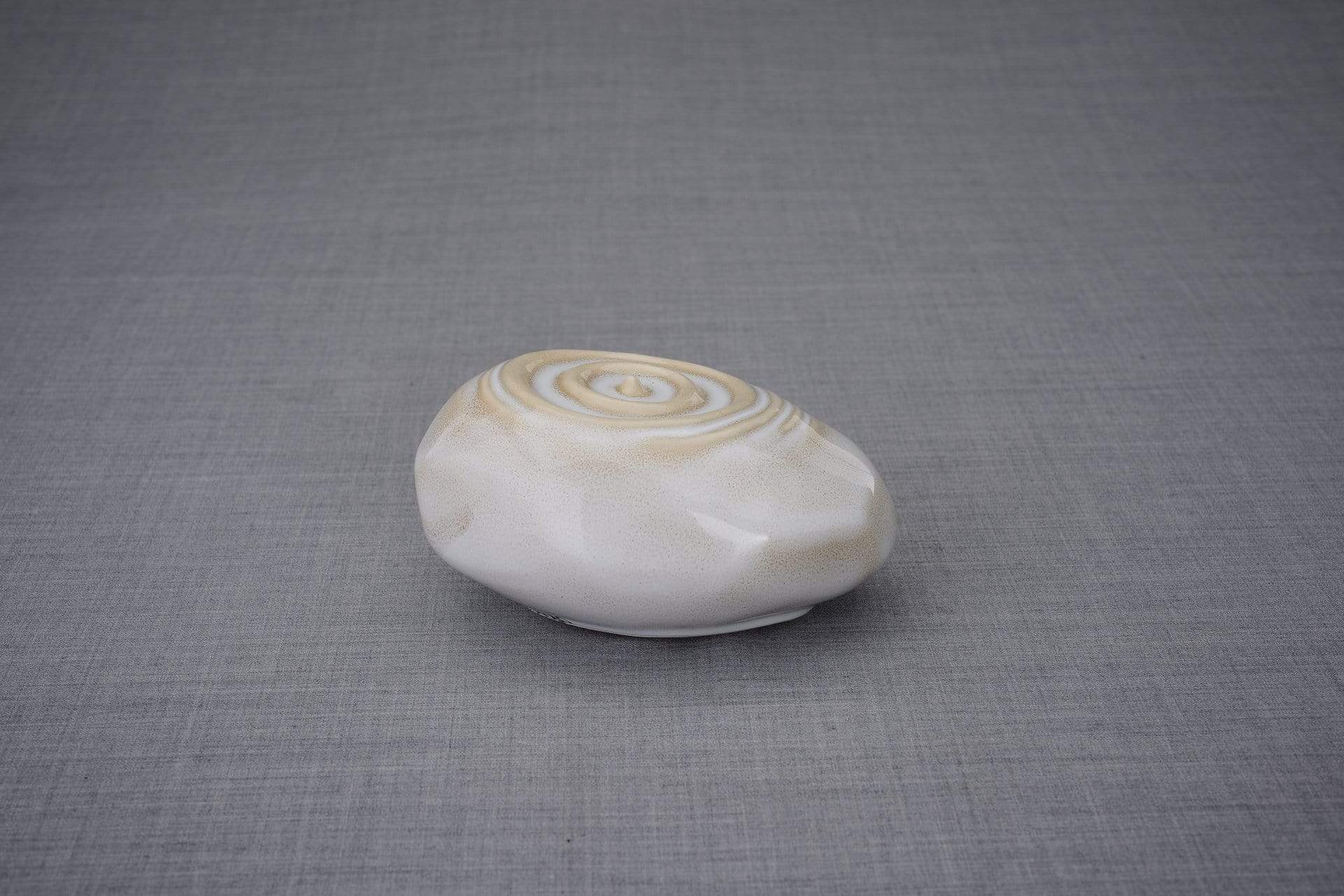 Handmade Cremation Keepsake Urn "Resonance" - Small | Beige Melange | Ceramic - Pulvis Art Urns