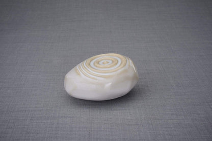Handmade Cremation Keepsake Urn "Resonance" - Small | Beige Melange | Ceramic - Pulvis Art Urns