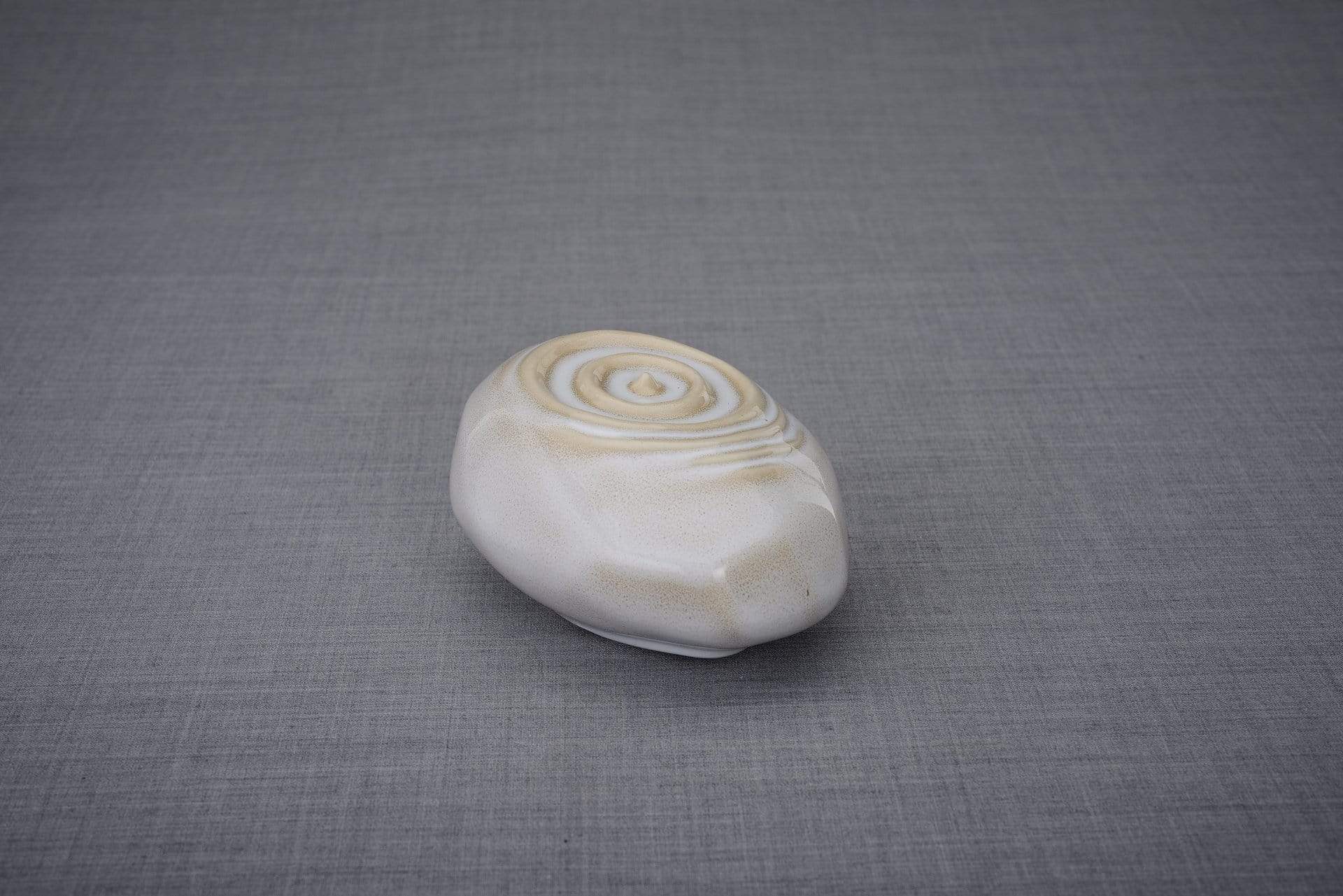 Handmade Cremation Keepsake Urn "Resonance" - Small | Beige Melange | Ceramic - Pulvis Art Urns