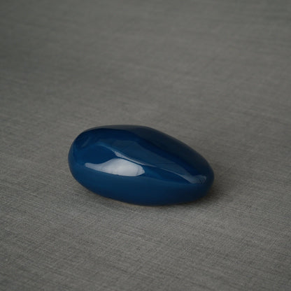 Handmade Cremation Keepsake Urn "Stone" - Small Urn | Light Cobalt | Ceramic - Pulvis Art Urns