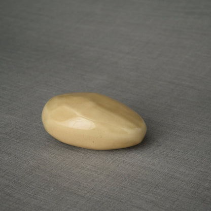 Handmade Cremation Keepsake Urn "Stone" - Small Urn | Light Sand | Ceramic - Pulvis Art Urns
