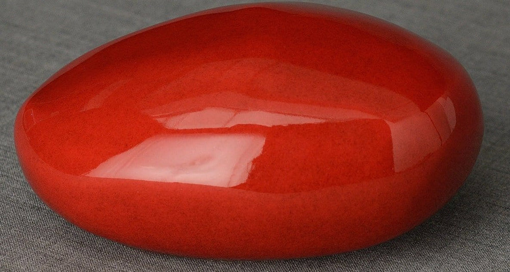 Stone Handmade Cremation Keepsake Urn for Ashes, color Red-PulvisArtUrns-Pulvis Art Urns
