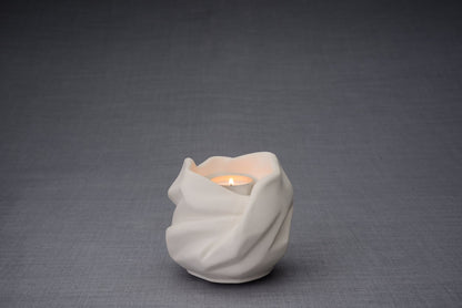 Cremation Keepsake Urn For Ashes With Candle | Unglazed | Ceramic Urn - Pulvis Art Urns