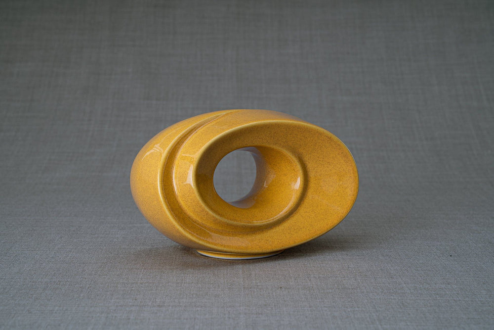 
                  
                    Pulvis Art Urns Keepsake Urn Handmade Cremation Keepsake Urn "The Passage" - Small | Amber Yellow | Ceramic
                  
                