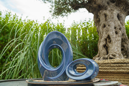 Handmade Cremation Keepsake Urn "The Passage" - Small Urn | Blue Melange | Ceramic - Pulvis Art Urns