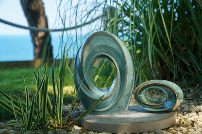 Handmade Cremation Keepsake Urn "The Passage" - Small Urn | Oily Green Melange - Pulvis Art Urns