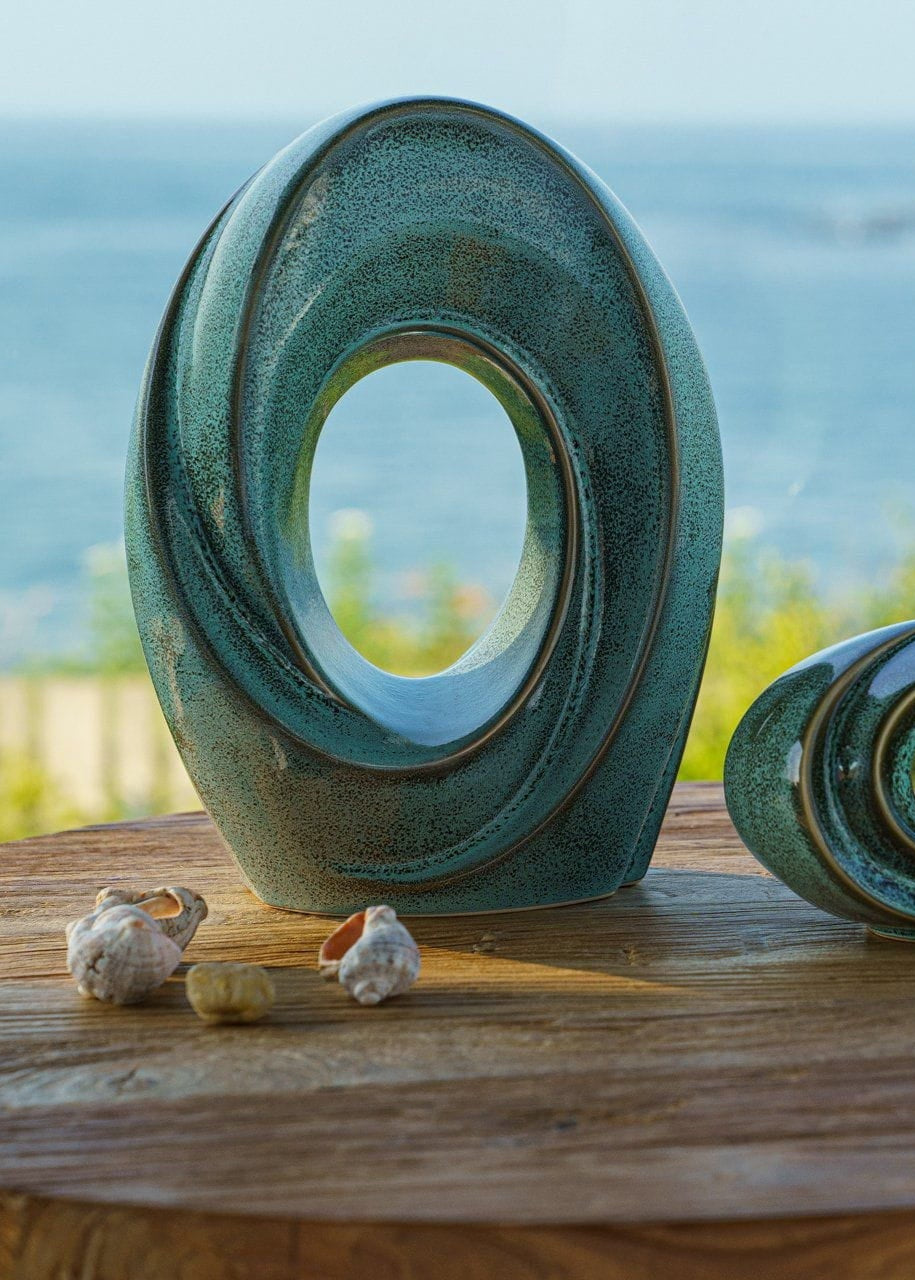 Handmade Cremation Keepsake Urn "The Passage" - Small Urn | Rainbow Chrome - Pulvis Art Urns