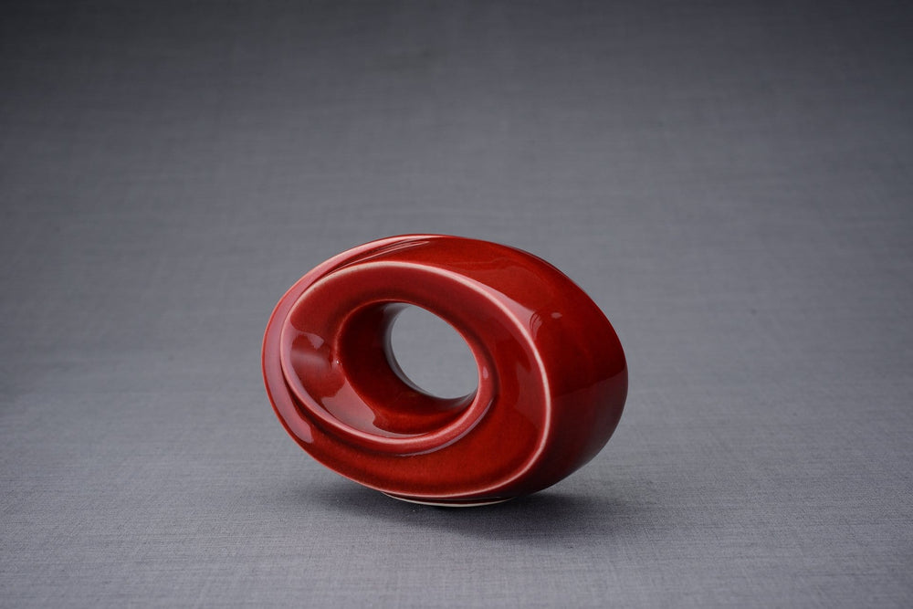 The Passage Handmade Cremation Keepsake Urn for Ashes, color Red-Pulvis Art Urns