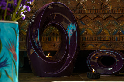 Handmade Cremation Keepsake Urn "The Passage" - Small Urn | Violet | Ceramic - Pulvis Art Urns