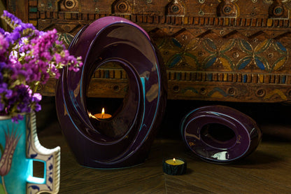 Handmade Cremation Keepsake Urn "The Passage" - Small Urn | Violet | Ceramic - Pulvis Art Urns