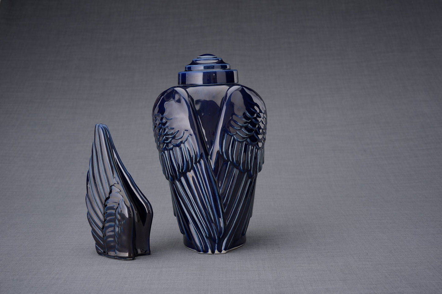 
                  
                    Pulvis Art Urns Keepsake Urn Handmade Cremation Keepsake Urn "Wings" - Small | Cobalt Metallic | Ceramic
                  
                