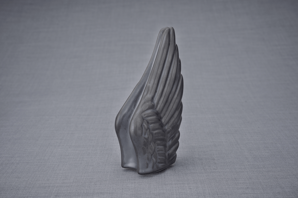 
                  
                    Pulvis Art Urns Keepsake Urn Handmade Cremation Keepsake Urn "Wings" - Small | Dark Matte | Ceramic
                  
                