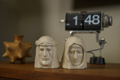Handmade Mini Keepsake Urn "The Christ" - Craquelure | Ceramic Mini Urn - Pulvis Art Urns