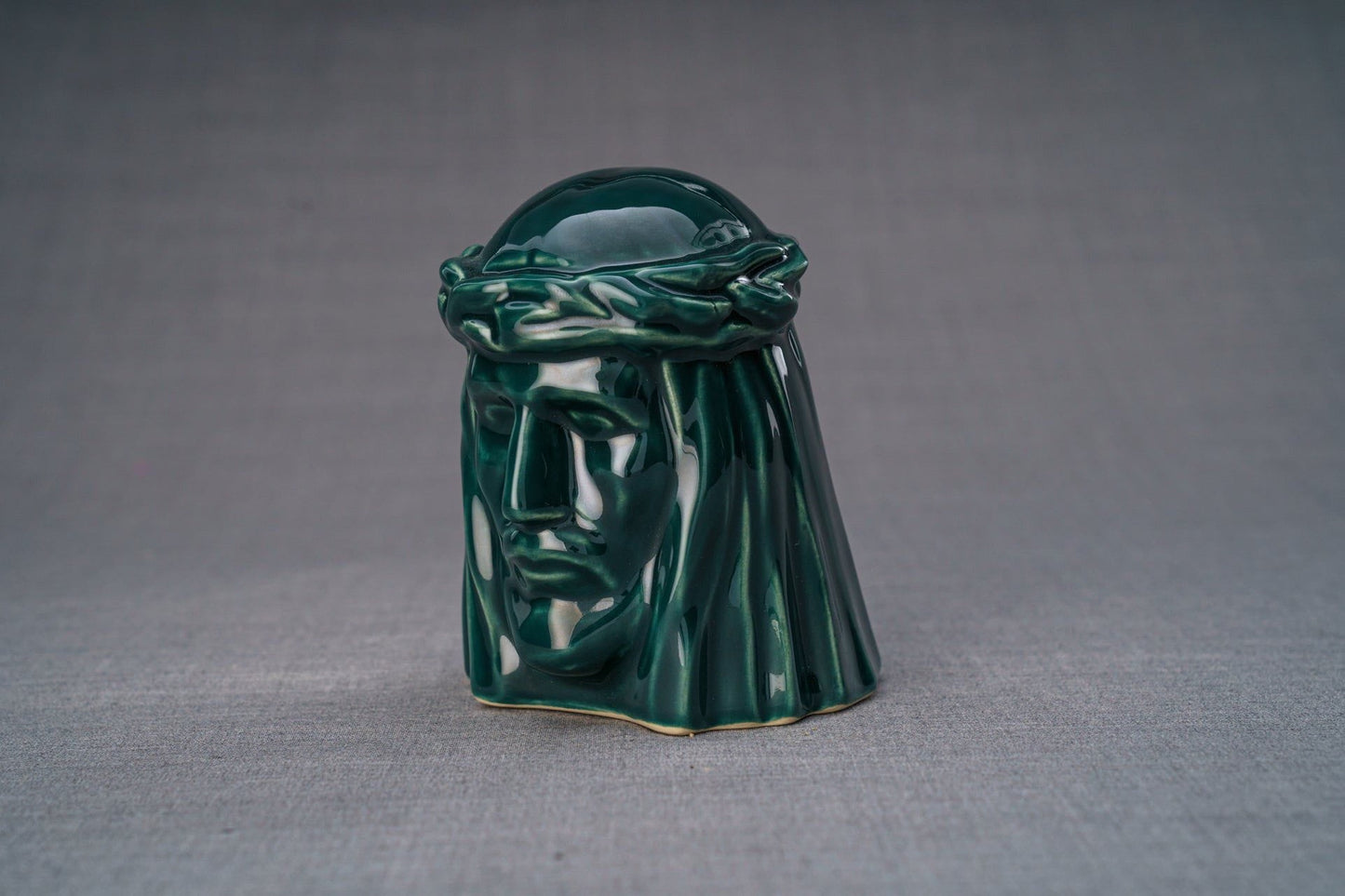 Pulvis Art Urns Keepsake Urn Handmade Mini Keepsake Urn "The Christ" - Oxide Green | Ceramic