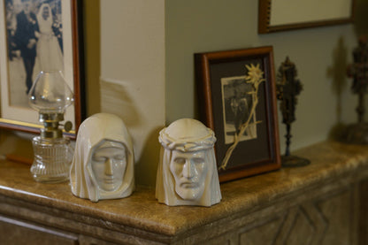 Handmade Mini Keepsake Urn "The Christ" - White | Ceramic Mini Urn - Pulvis Art Urns