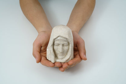 Handmade Mini Keepsake Urn "The Holy Mother" - Craquelure | Ceramic Mini Urn - Pulvis Art Urns