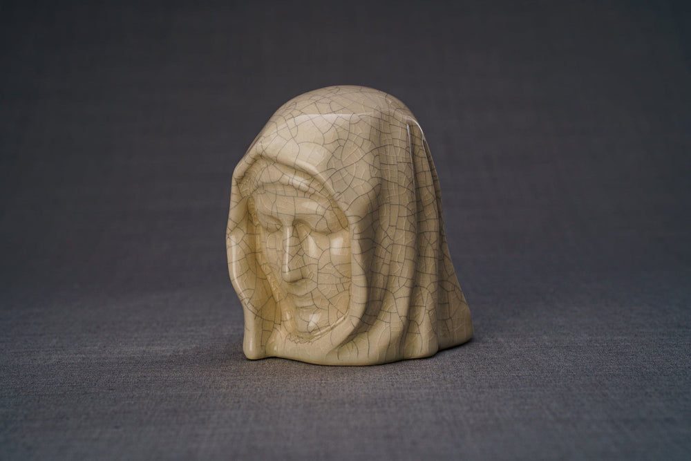 Pulvis Art Urns Keepsake Urn Handmade Mini Keepsake Urn "The Holy Mother" - Craquelure | Ceramic