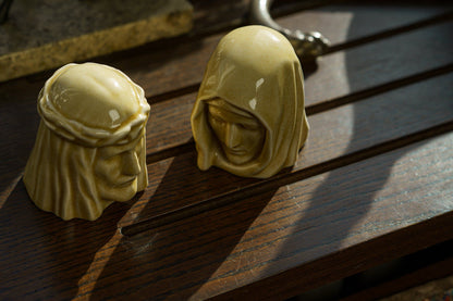 Handmade Mini Keepsake Urn "The Holy Mother" - Light Sand | Ceramic Mini Urn - Pulvis Art Urns