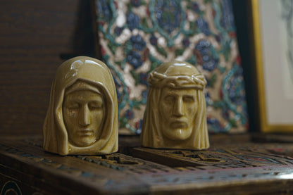 Handmade Mini Keepsake Urn "The Holy Mother" - Off-white | Mini Ceramic Urn - Pulvis Art Urns