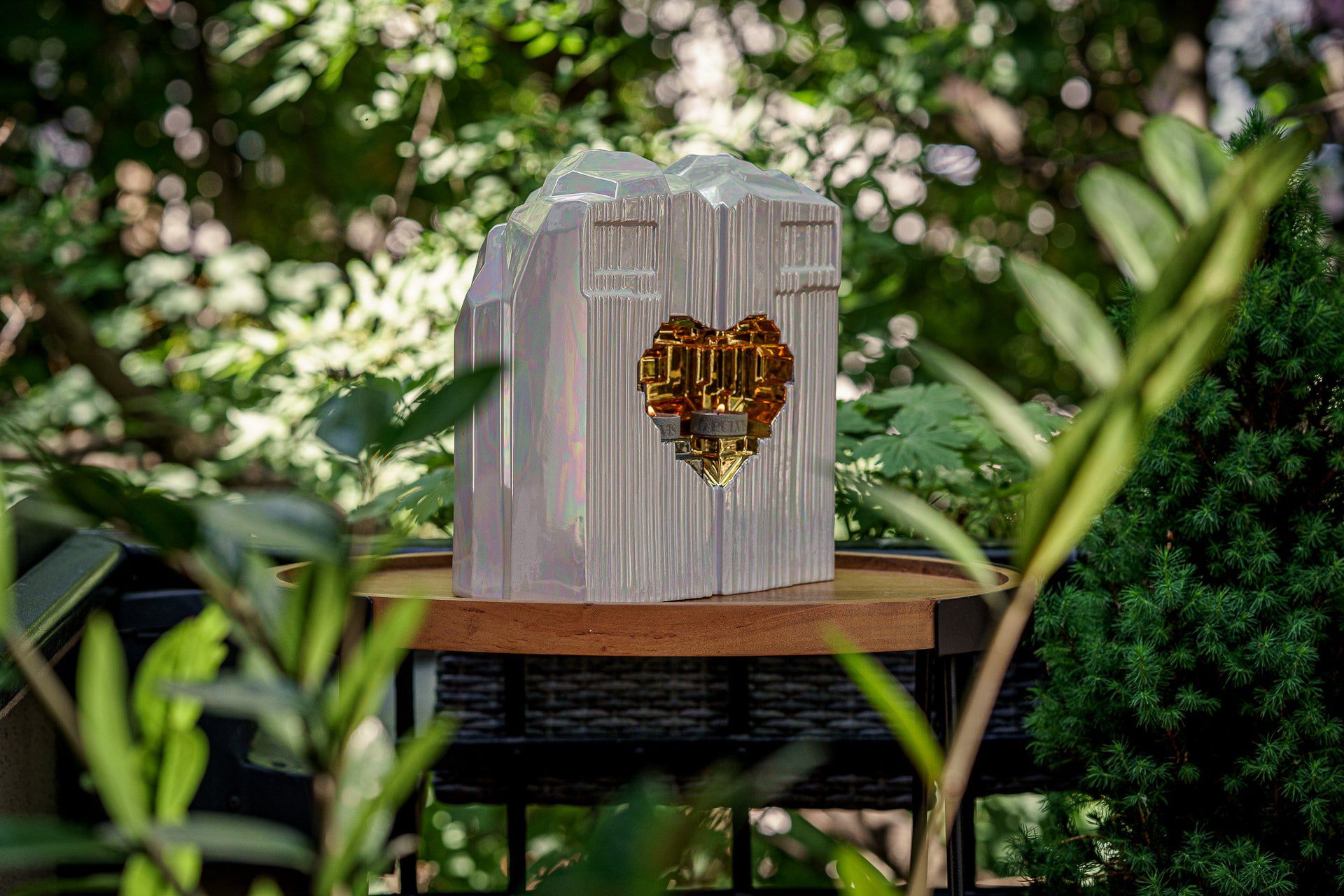 Handmade Companion Urn for Ashes "Heart" - Large | Ceramic Double Urn - Pulvis Art Urns