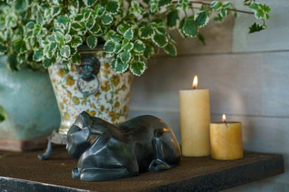 Cat Cremation Urn for Ashes - Dark Matte | Ceramic | Handmade Pet Urn - Pulvis Art Urns