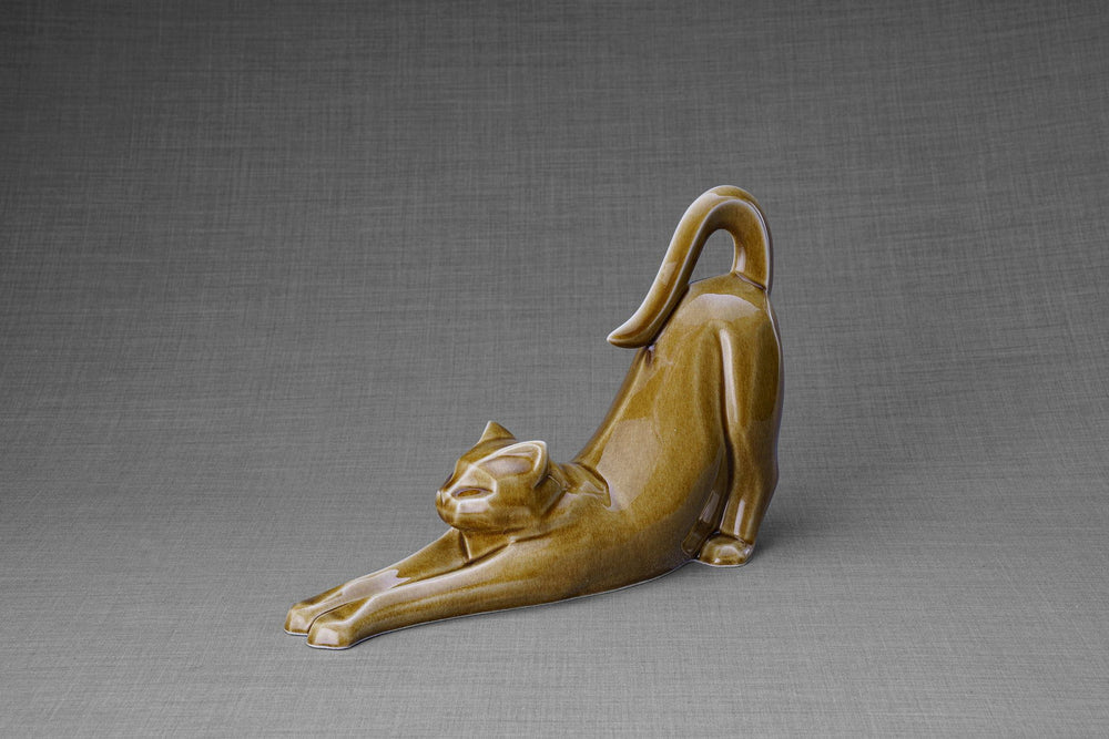 Pulvis Art Urns Pet Urn Cat Cremation Urn For Ashes "Grace" - Dark Sand | Ceramic