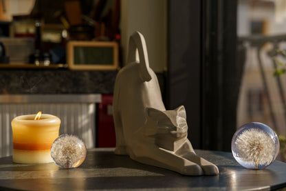 Cat Cremation Urn For Ashes "Grace" - Grey Matte | Ceramic Pet Urn - Pulvis Art Urns